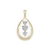 18K Gold Semi Mount Pendant Setting Heart He 7x7mm Diamond Accent Syz Jewelry