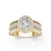 10K Gold Semi Mount Ring Setting Oval Ov 9x7mm Moissanite Accent Syz Jewelry
