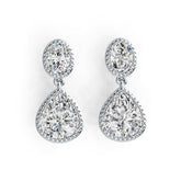 14K Gold Semi Mount Earrings Setting Pear PE 12X10mm OV 8X6mm DHJ