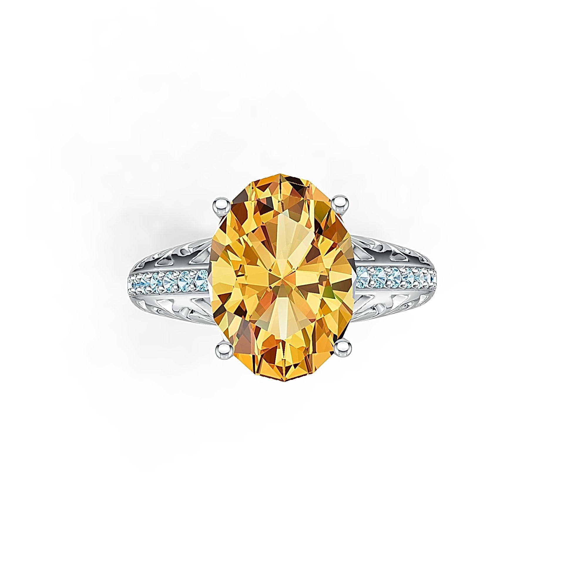 Sterling Silver Semi Mount Ring Setting Oval OV 14X10MM DHJ