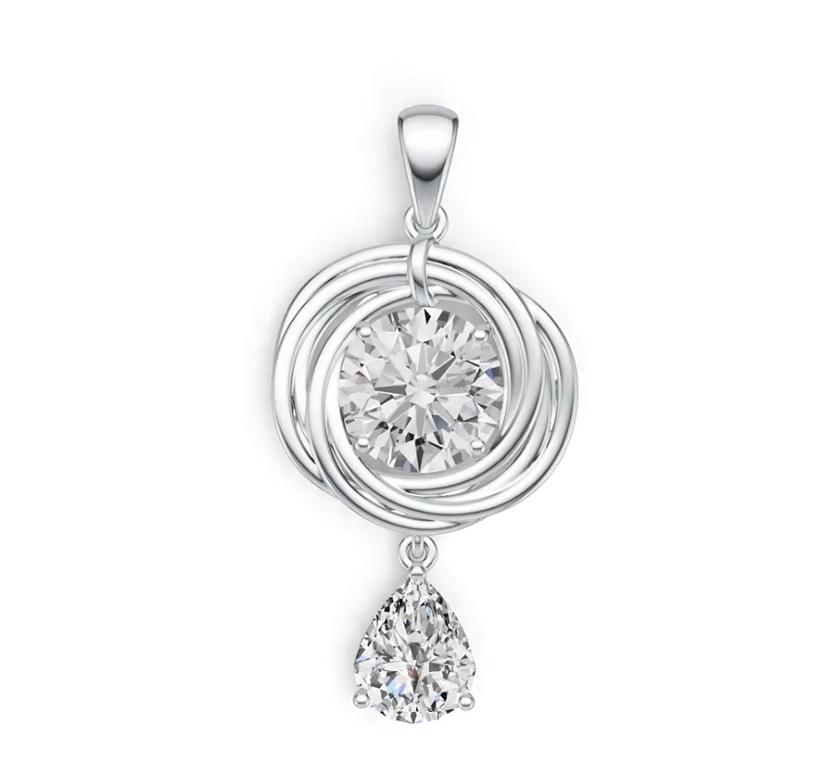 Sterling Silver Semi Mount Pendant Setting Round RD 11x11mm DHJ