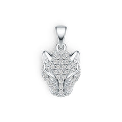 14K Gold Pendant with or Moissanite Panther Head Theme Diamond Accent DHJ