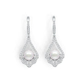 18K Gold Semi Mount Earrings Setting Round RD 7x7mm Diamond Accent DHJ