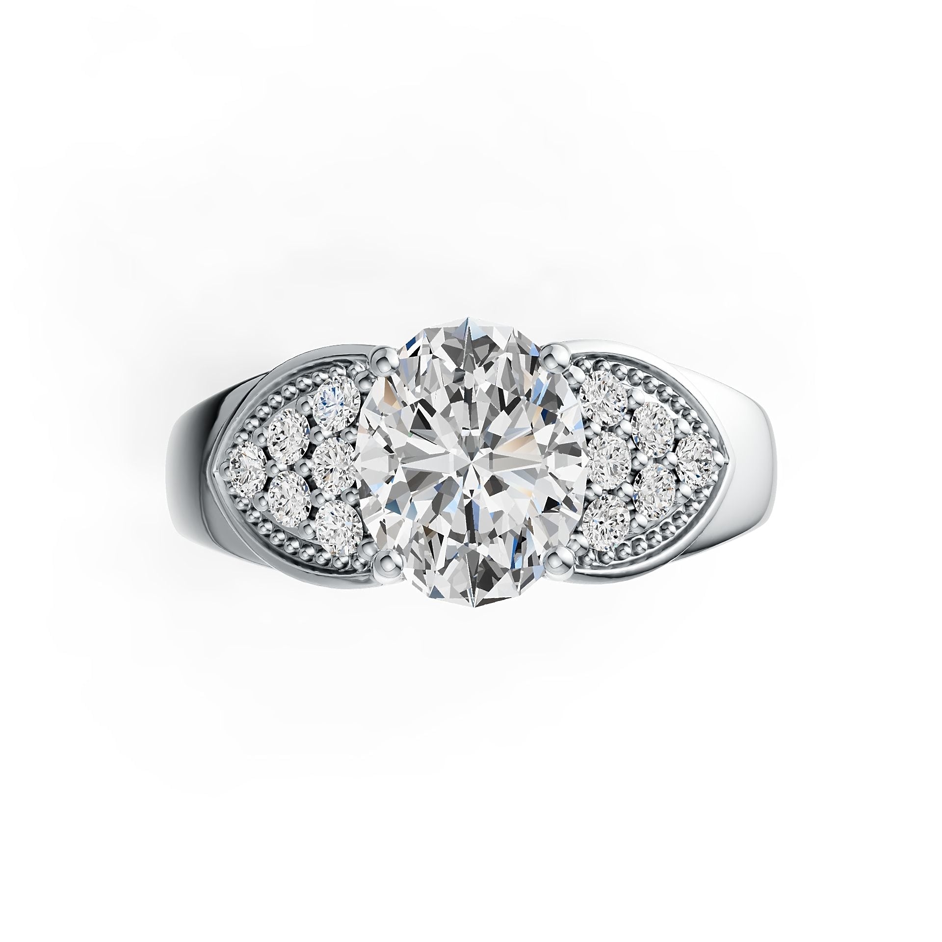 Sterling Silver Semi Mount Ring Setting Oval OV 10X8mm DHJ
