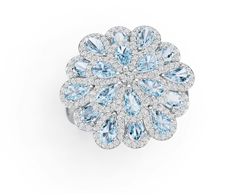 Sterling Silver Semi Mount Ring Setting Pear PE 5X3mm DHJ