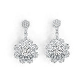 10K Gold Semi Mount Earrings Setting Round RD 6x6mm Moissanite Accent DHJ