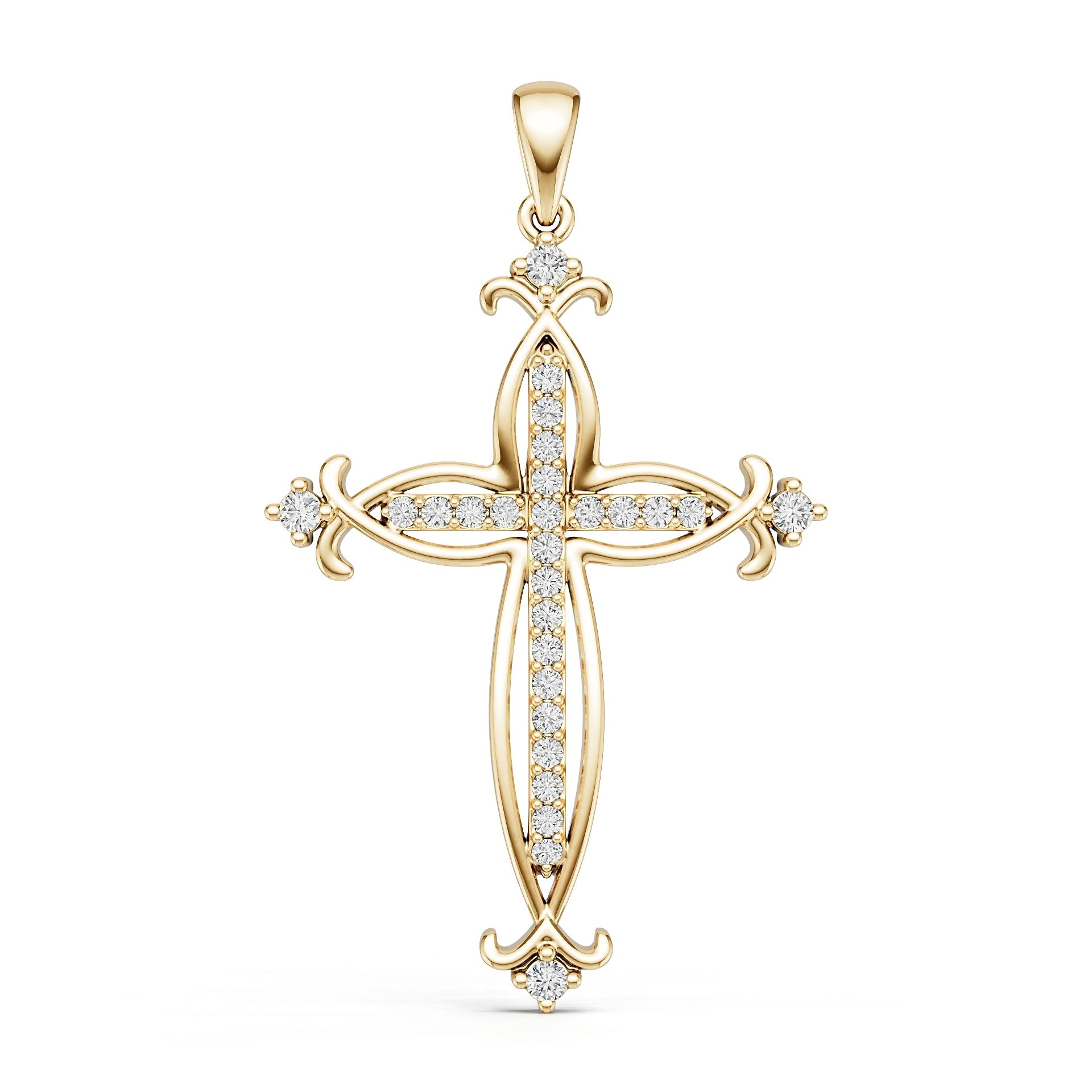 10K Gold Semi Mount Pendant Setting Round Ro 6x6mm Moissanite Accent Syz Jewelry