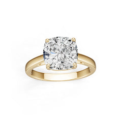 10K Gold Semi Mount Ring Setting Cushion Cu 9x9mm Moissanite Accent Syz Jewelry