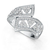 10K Gold Bypass Ring with or Moissanite Moissanite Accent DHJ