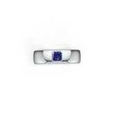 Men's Sterling Silver Semi Mount Ring Setting Princess SQ 4.5X4.5mm Band Ring Flush Bezel DHJ