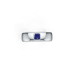 Men's Sterling Silver Semi Mount Ring Setting Princess SQ 4.5X4.5mm Band Ring Flush Bezel DHJ