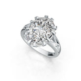 18K Gold Semi Mount Ring Setting Oval OV 14X10mm with Diamond Accent DHJ