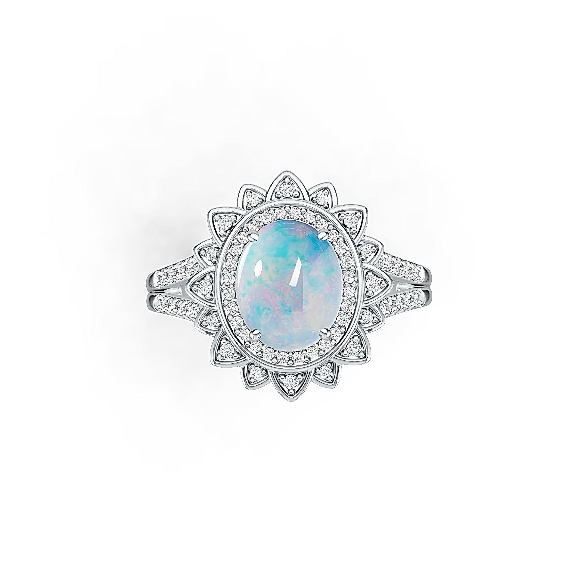 Sterling Silver Semi Mount Ring Setting Oval OV 10X8mm Cabochon DHJ