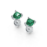 10K Gold Semi Mount Earrings Setting Princess SQ 4X4mm Simple Stud DHJ