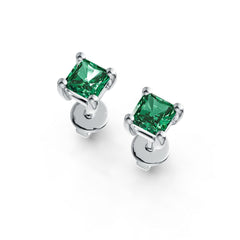 10K Gold Semi Mount Earrings Setting Princess SQ 4X4mm Simple Stud DHJ