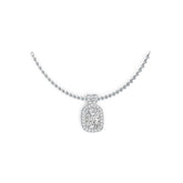 10K Gold Semi Mount Pendant Setting Cushion CU 7X5mm Halo Moissanite Accent DHJ