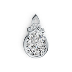 Sterling Silver Semi Mount Pendant Setting Oval OV 10X8mm DHJ