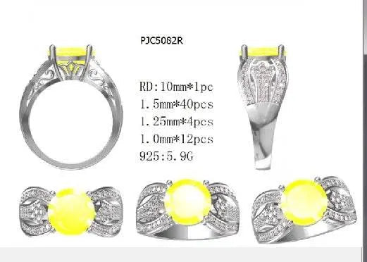14K Gold Semi Mount Ring Setting Round RD 10x10mm Diamond Accent DHJ