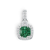 Platinum Semi Mount Pendant Setting Cushion CU 5X5mm with White Topaz Diamond Accent DHJ