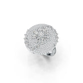 14K Gold Cluster Cocktail Ring with White Topaz or Moissanite Diamond Accent DHJ
