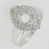 Platinum Semi Mount Ring Setting Round RD 6x6mm PJC7741R Diamond Accent Syzjewelry
