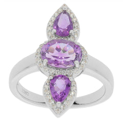 14K Gold Semi Mount Ring Setting OV 8x6mm PE 6x4mm 3 stone Diamond Accent Syzjewelry