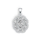 Sterling Silver Semi Mount Pendant Setting Oval OV 7X5mm with White Topaz DHJ