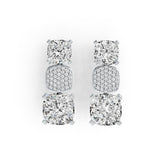 Sterling Silver Semi Mount Earrings Setting Cushion CU 11X9mm DHJ