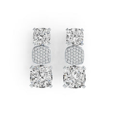 Sterling Silver Semi Mount Earrings Setting Cushion CU 11X9mm DHJ