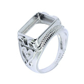 Men's Ring Settings 10K Gold Ring Mounting Emerald OCT 12x10mm Syzjewelry