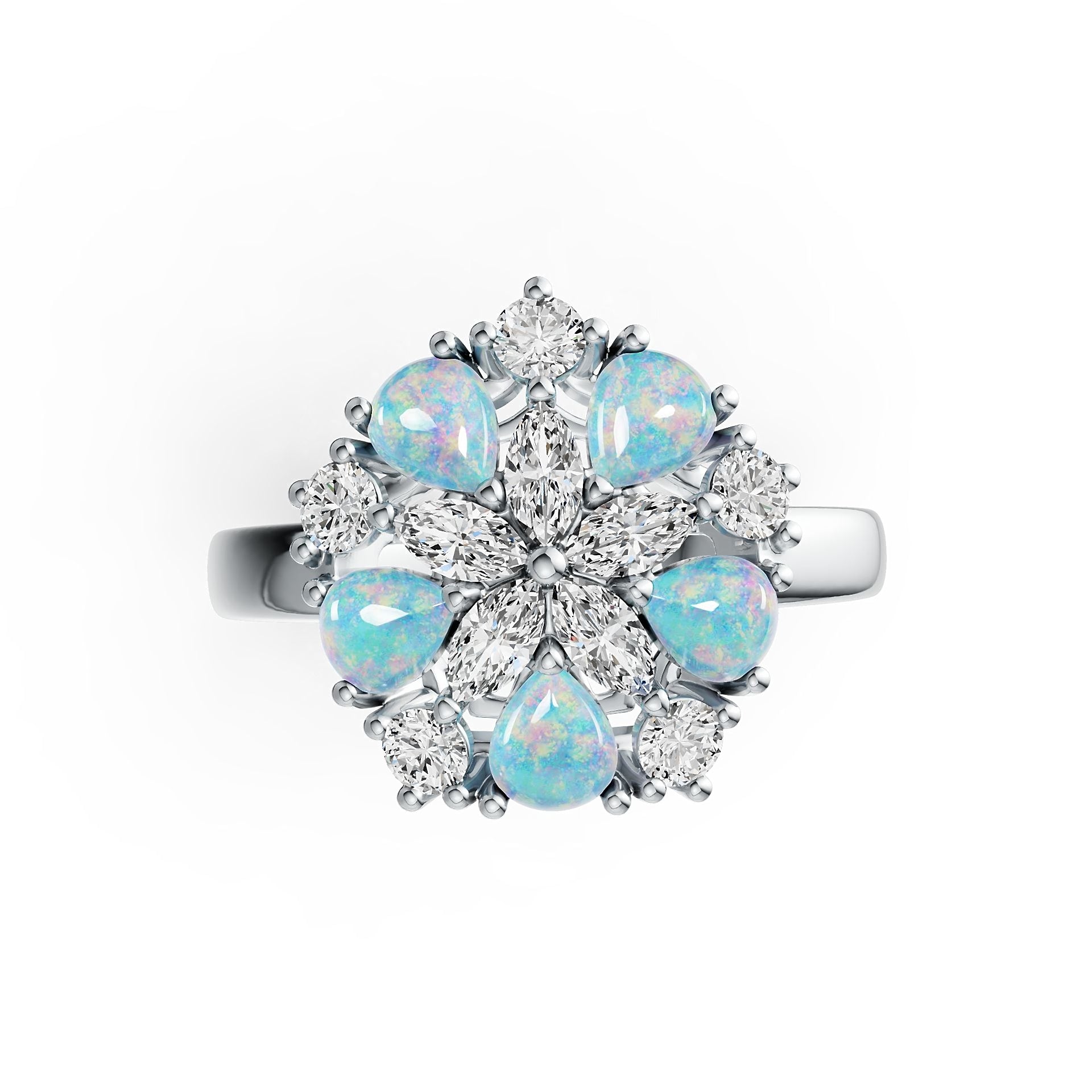 Sterling Silver Semi Mount Ring Setting Pear PE 5X4mm DHJ