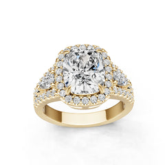 Platinum Semi Mount Ring Setting Cushion Cu 5x8mm Diamond Accent Syz Jewelry
