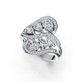 10K Gold Semi Mount Ring Setting Pear PE 7X5mm PE 6X4mm Moissanite Accent DHJ