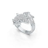 14K Gold Ring with or Moissanite Dolphin Theme Diamond Accent DHJ
