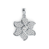 Sterling Silver Semi Mount Pendant Setting Round RD 4x4mm Flower Theme DHJ
