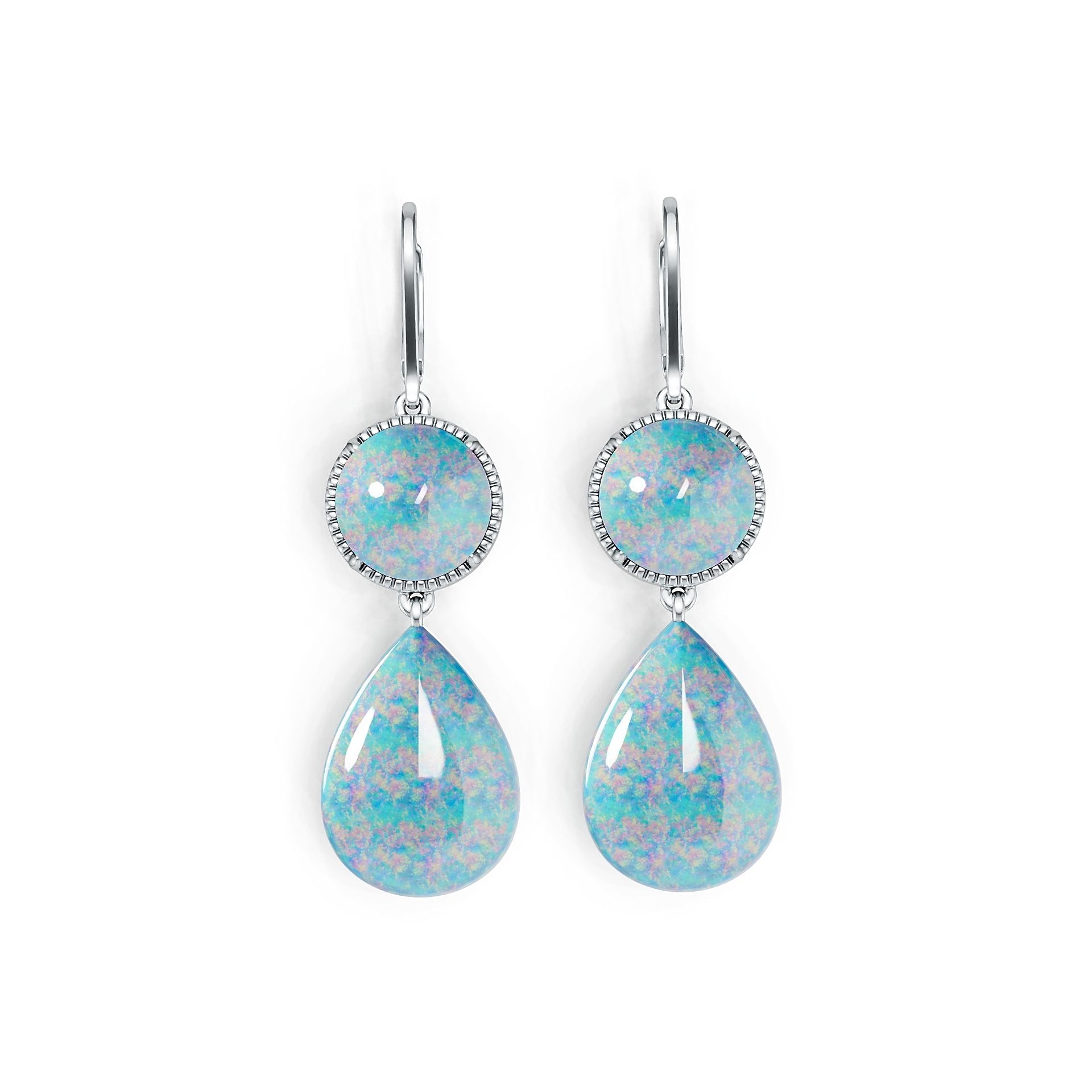 Sterling Silver Semi Mount Earrings Setting Pear PE 18X13mm Cabochon DHJ