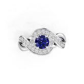 10K Gold Semi Mount Ring Setting Round Ro 5x5mm Moissanite Accent Syz Jewelry