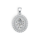 Sterling Silver Semi Mount Pendant Setting Oval OV 9x7mm DHJ