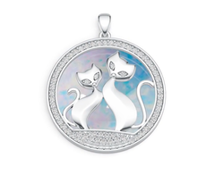 Sterling Silver Semi Mount Pendant Setting Round RD 27x27mm DHJ