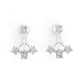 18K Gold Ear Jacket Earrings with or Moissanite Diamond Accent DHJ