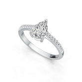 Platinum Semi Mount Ring Setting Pear PE 9X6mm with Diamond Accent DHJ