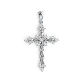 Sterling Silver Semi Mount Pendant Setting Round RD 4x4mm Cross Theme DHJ