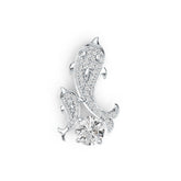 10K Gold Semi Mount Pendant Setting Round RD 8x8mm Dolphin Theme Moissanite Accent DHJ