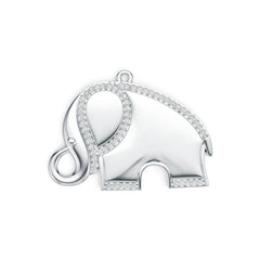 14K Gold Pendant with or Moissanite Elephant Theme Diamond Accent DHJ