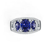 10K Gold Semi Mount Ring Setting Round Ro 5x7mm Moissanite Accent Syz Jewelry