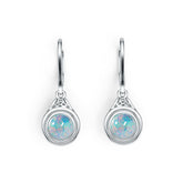 Sterling Silver Semi Mount Earrings Setting Round RD 6x6mm Cabochon DHJ