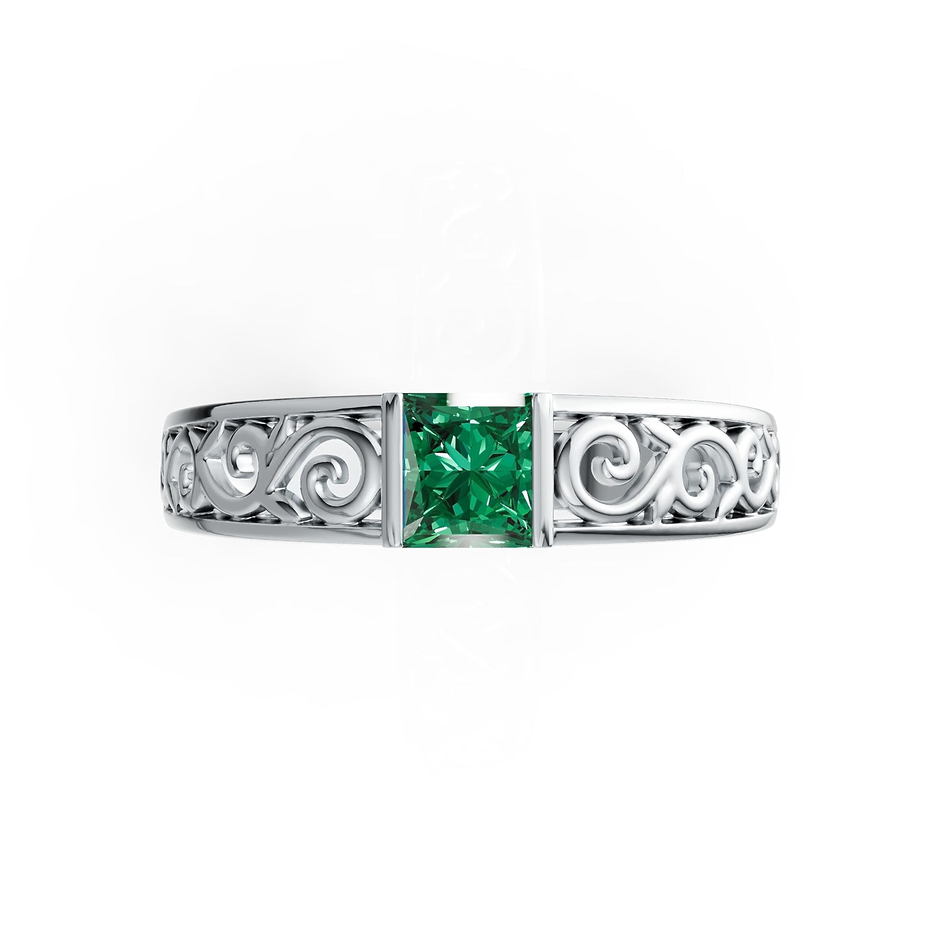 Sterling Silver Semi Mount Ring Setting Princess SQ 5.5X5.5mm DHJ