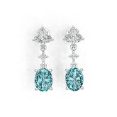 18K Gold Semi Mount Earrings Setting Oval OV 9X7mm PE 4X3mm Diamond Accent DHJ