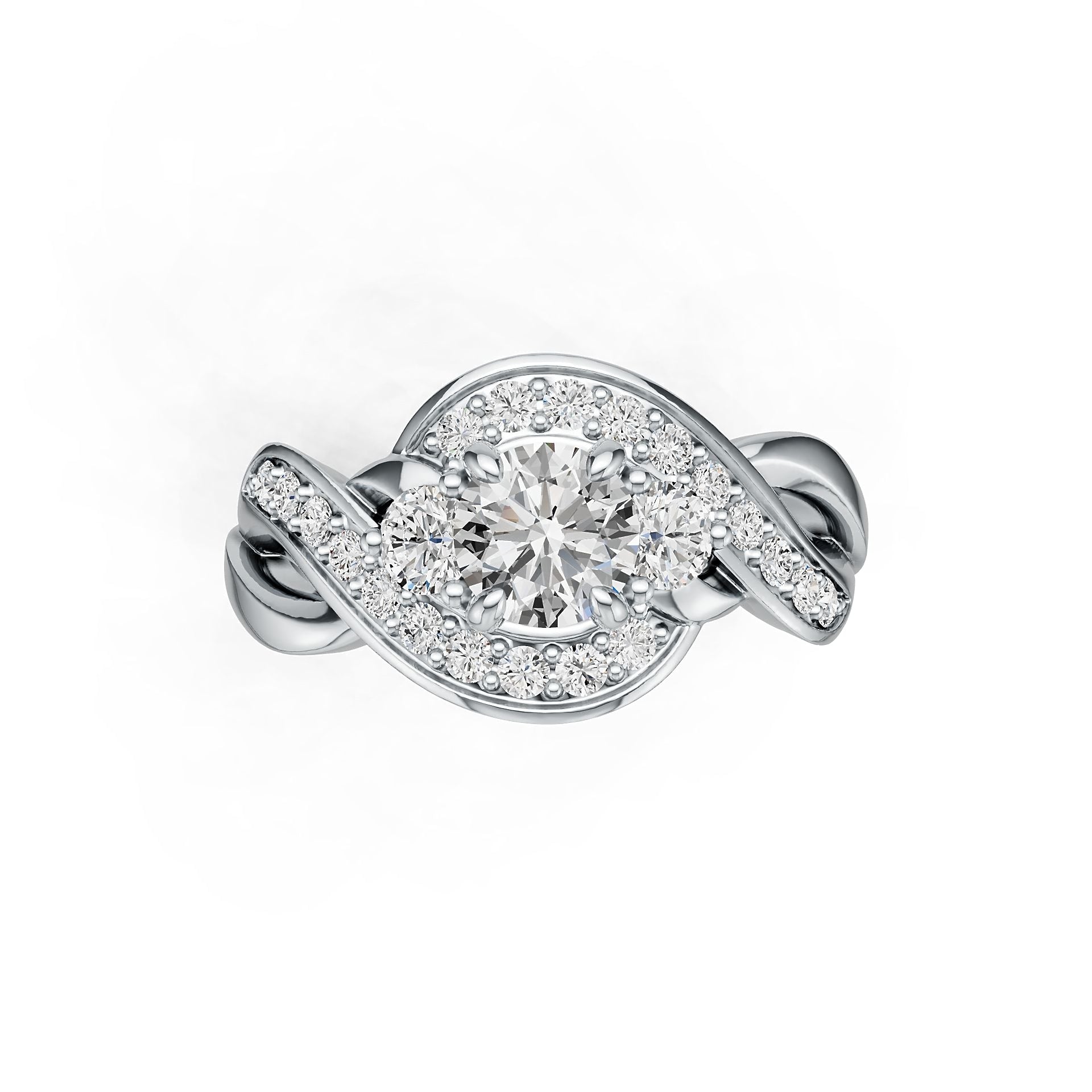 Sterling Silver Semi Mount Ring Setting Round RD 5X5mm Twist Syzjewelry