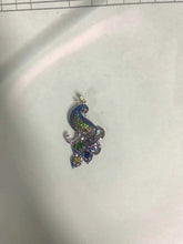 18K Gold Semi Mount Pendant Setting Pear PE 5X3mm Peacock Theme Diamond Accent DHJ